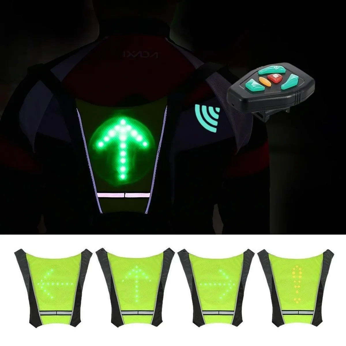 CHALECO CON SEÑALIZADOR PARA BICICLETA,
