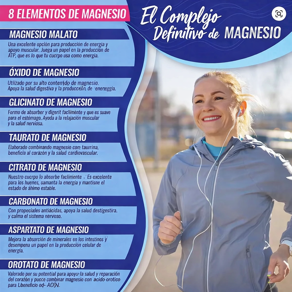 Magnesio Suplemento 8 Elemental 1000mg