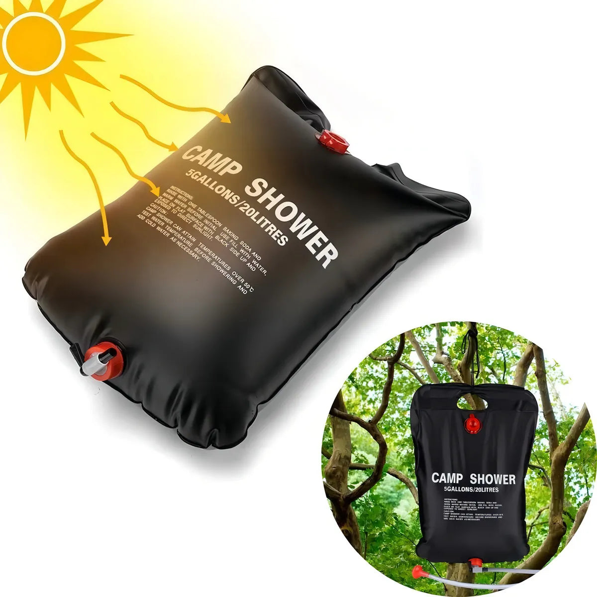 Ducha Solar Portátil 20 Litros para Camping