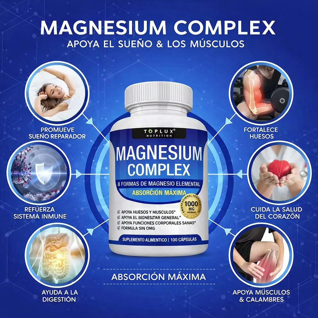 Magnesio Suplemento 8 Elemental 1000mg