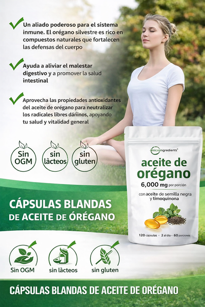 Aceite De Orégano 6000 Mg 60 capsulas