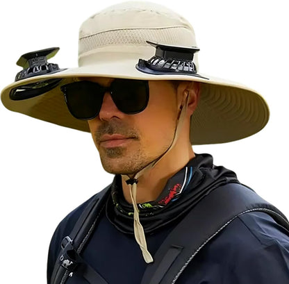 Gorra con ventilador solar